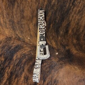 Rhinestone Embellished Black Belt